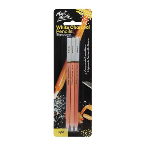 MONT MARTE WHITE CHARCOAL Pencils 3 Pieces